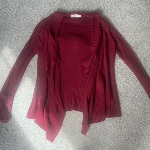 Burgundy knit cardigan from Hollister